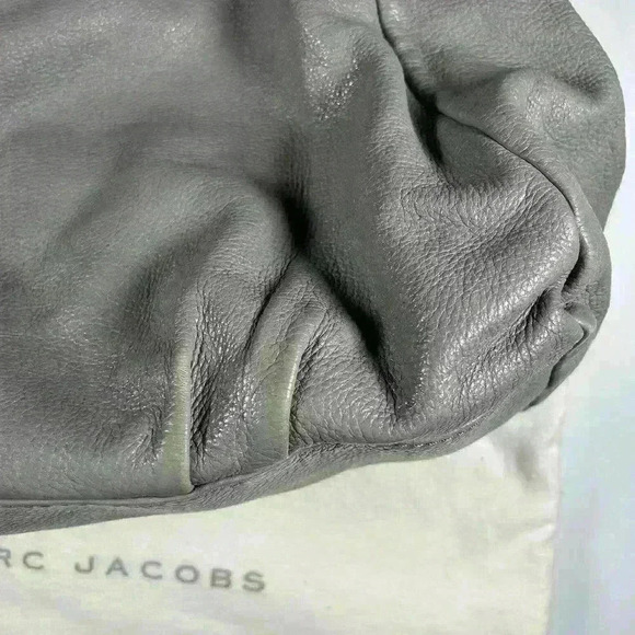 MARC JACOBS Orig Y2K Gray Shoulder Crossbody Satchel Top Handle Leather Purse Lg - Picture 12 of 13